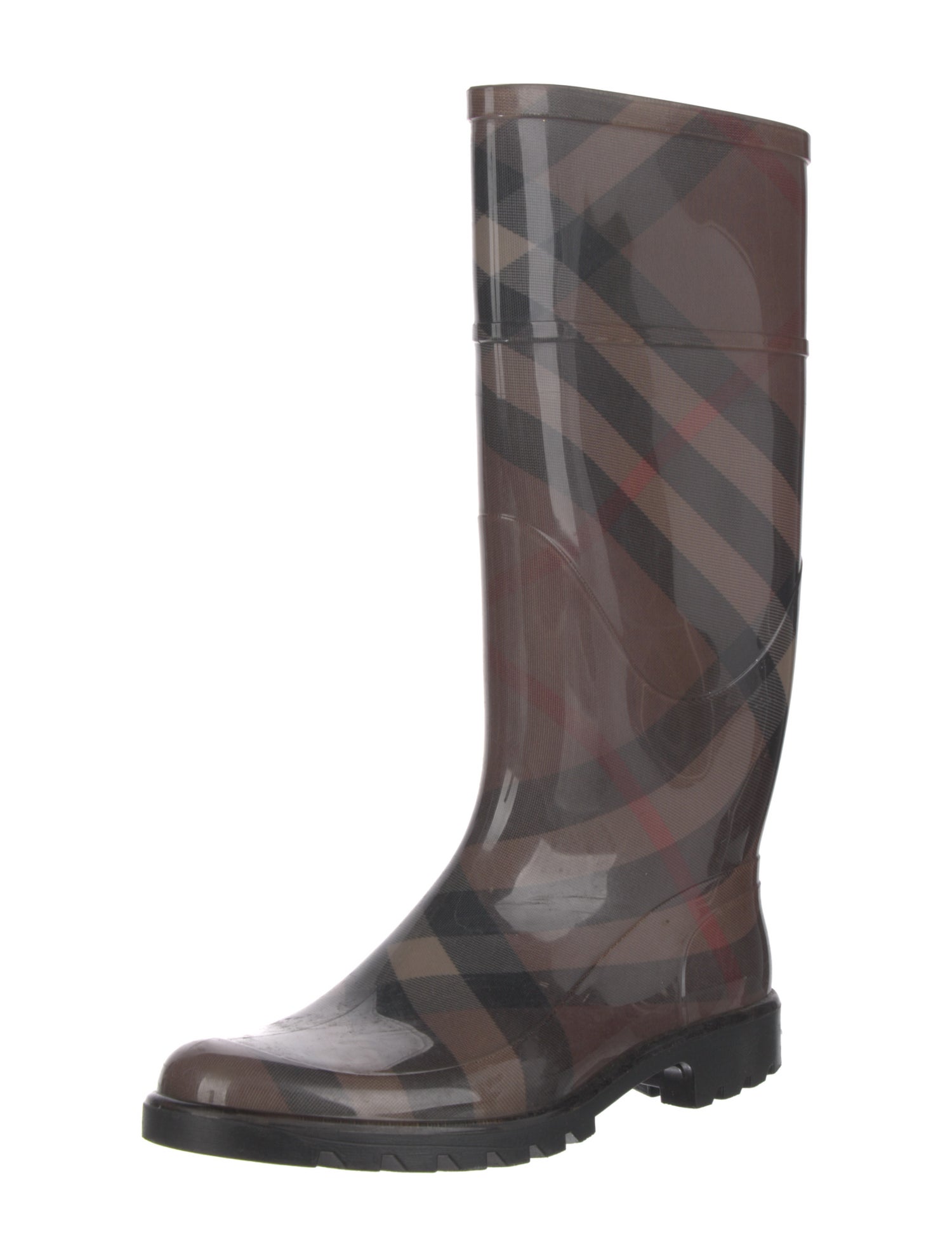 Burberry Nova Check Pattern Rubber Rain Boots