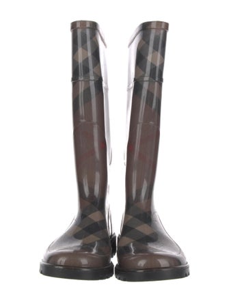 Burberry Nova Check Pattern Rubber Rain Boots