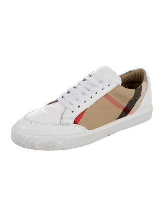 Burberry Check and Leather Sneakers Sneakers