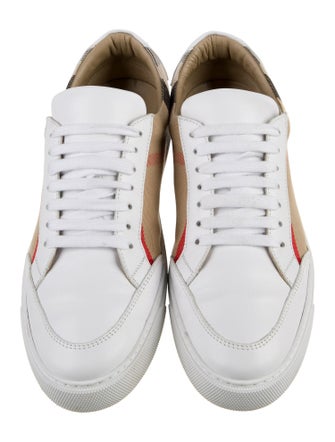 Burberry Check and Leather Sneakers Sneakers