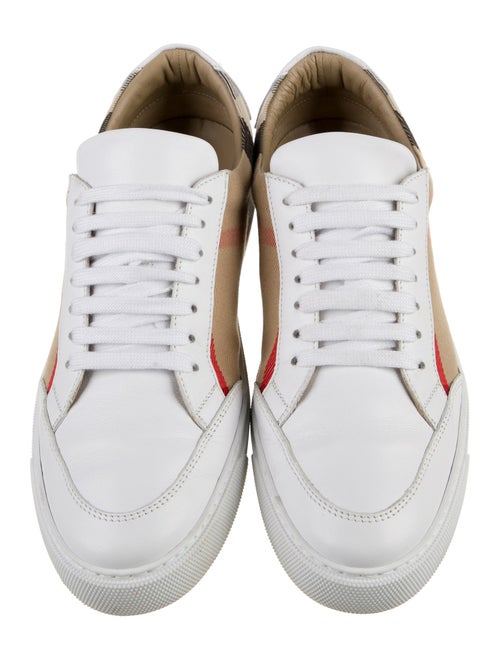 Burberry Check and Leather Sneakers Sneakers