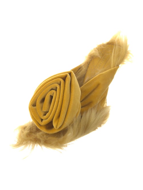 Burberry Velvet Fur Trim Espadrilles