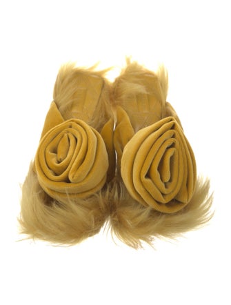 Burberry Velvet Fur Trim Espadrilles