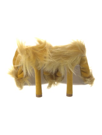 Burberry Velvet Fur Trim Espadrilles