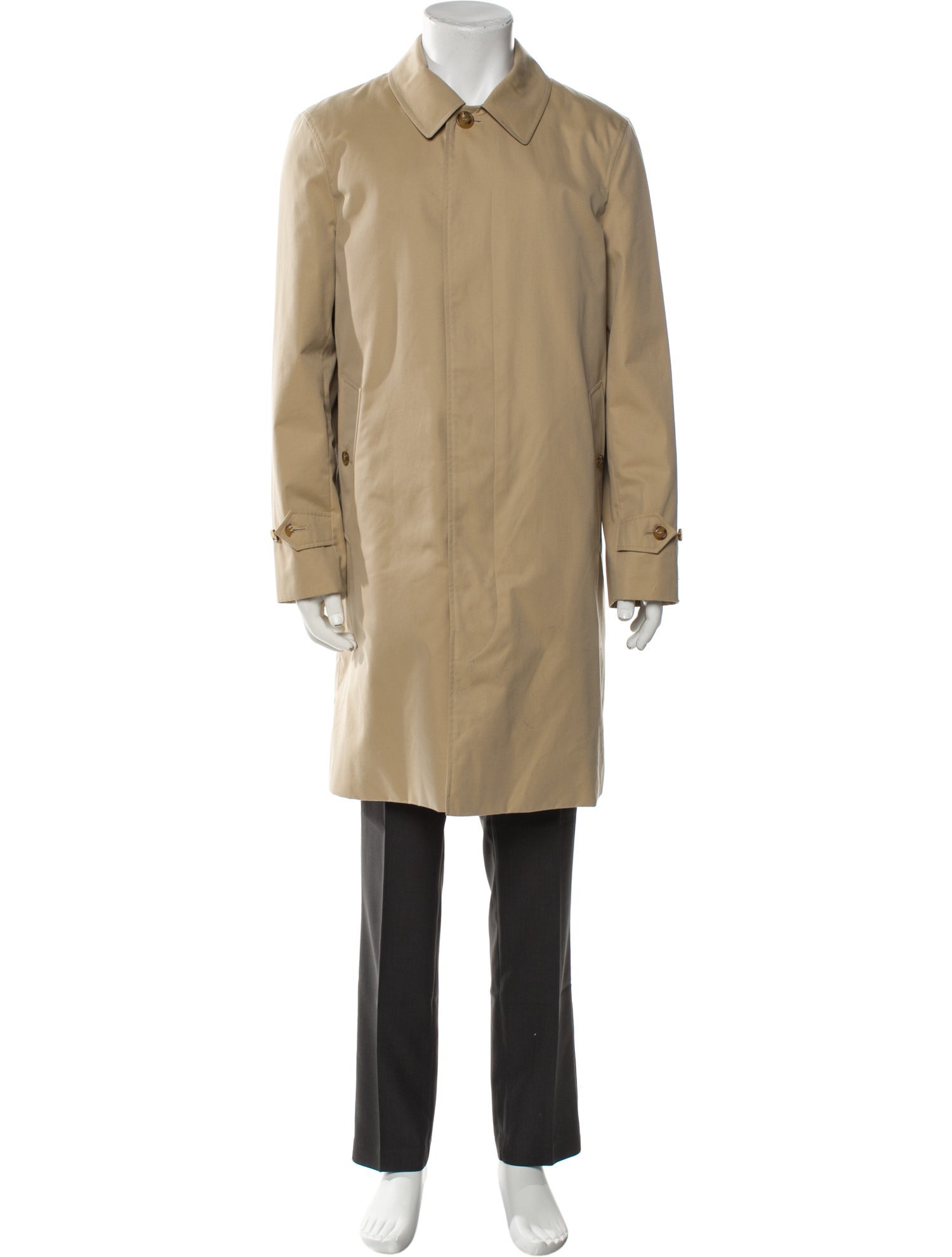 Burberry House Check Pattern Wool Trench Coat