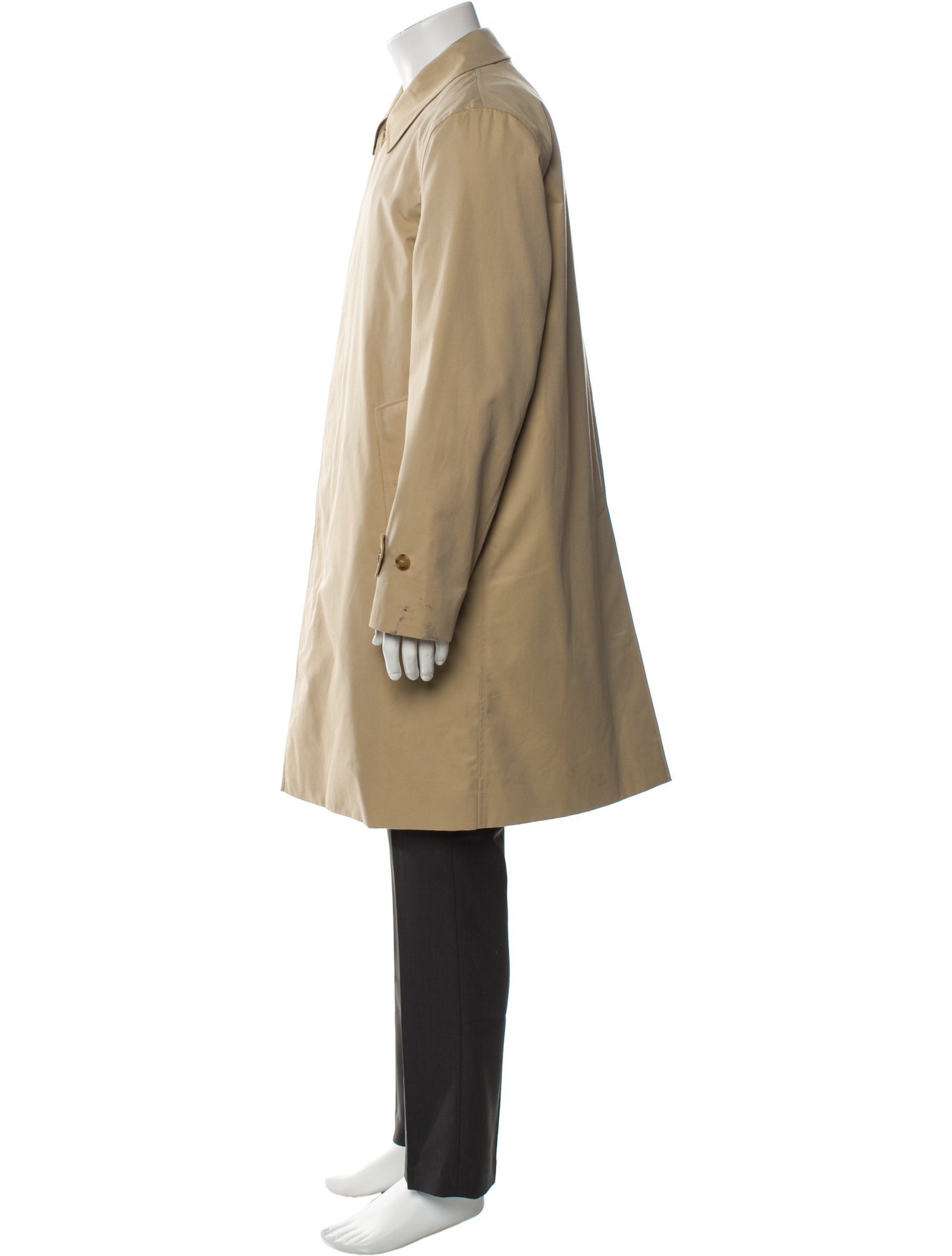 Burberry House Check Pattern Wool Trench Coat