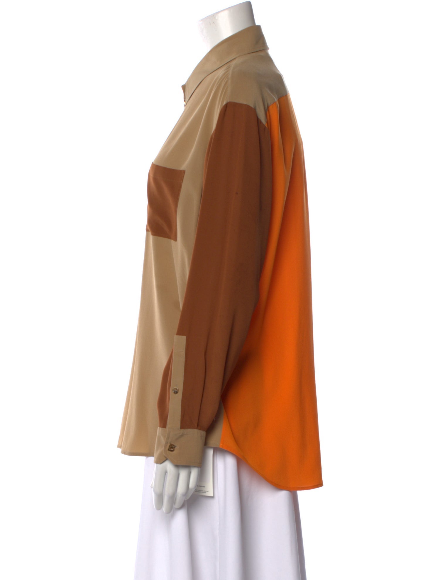 Burberry Silk Long Sleeve Button-Up Top