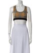 Burberry Nylon Plaid Print Crop Top