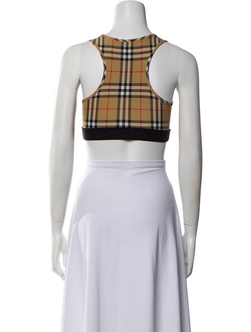 Burberry Nylon Plaid Print Crop Top