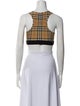 Burberry Nylon Plaid Print Crop Top
