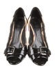 Burberry Nova Check Pattern Patent Leather D'Orsay Pumps