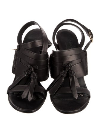 Burberry Leather Tassel Accents D'Orsay Pumps