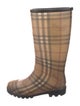 Burberry Haymarket Check Pattern Rubber Rain Boots
