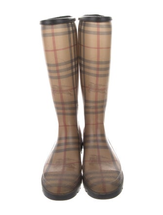 Burberry Haymarket Check Pattern Rubber Rain Boots