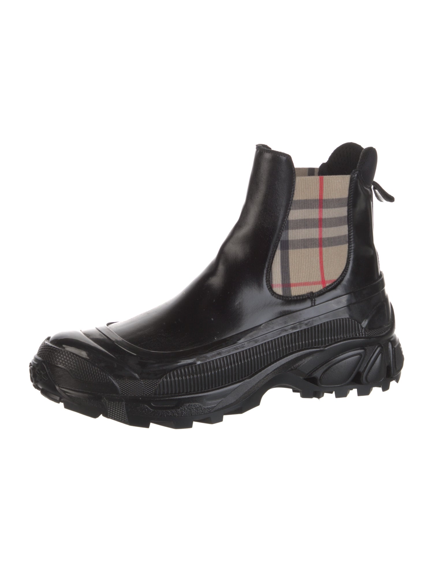 Burberry Nova Check Pattern Rubber Rain Boots