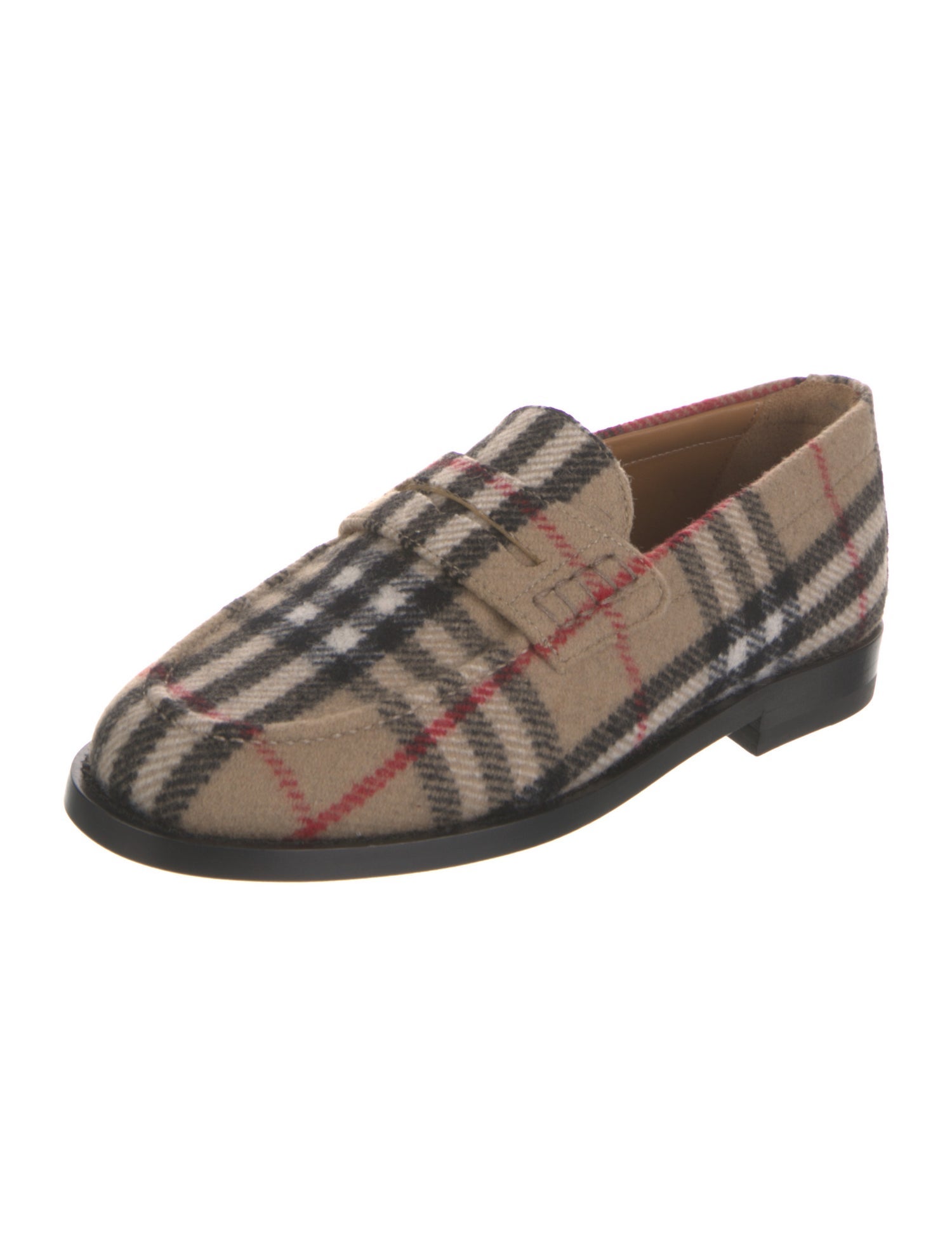 Burberry House Check Pattern Wool Loafers w/ Tags