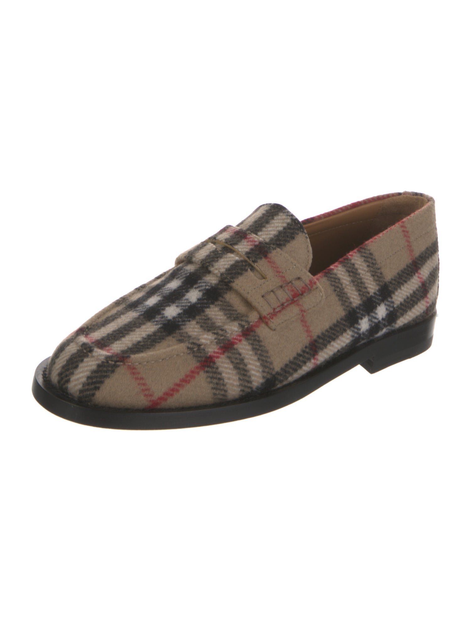 Burberry House Check Pattern Wool Loafers w/ Tags