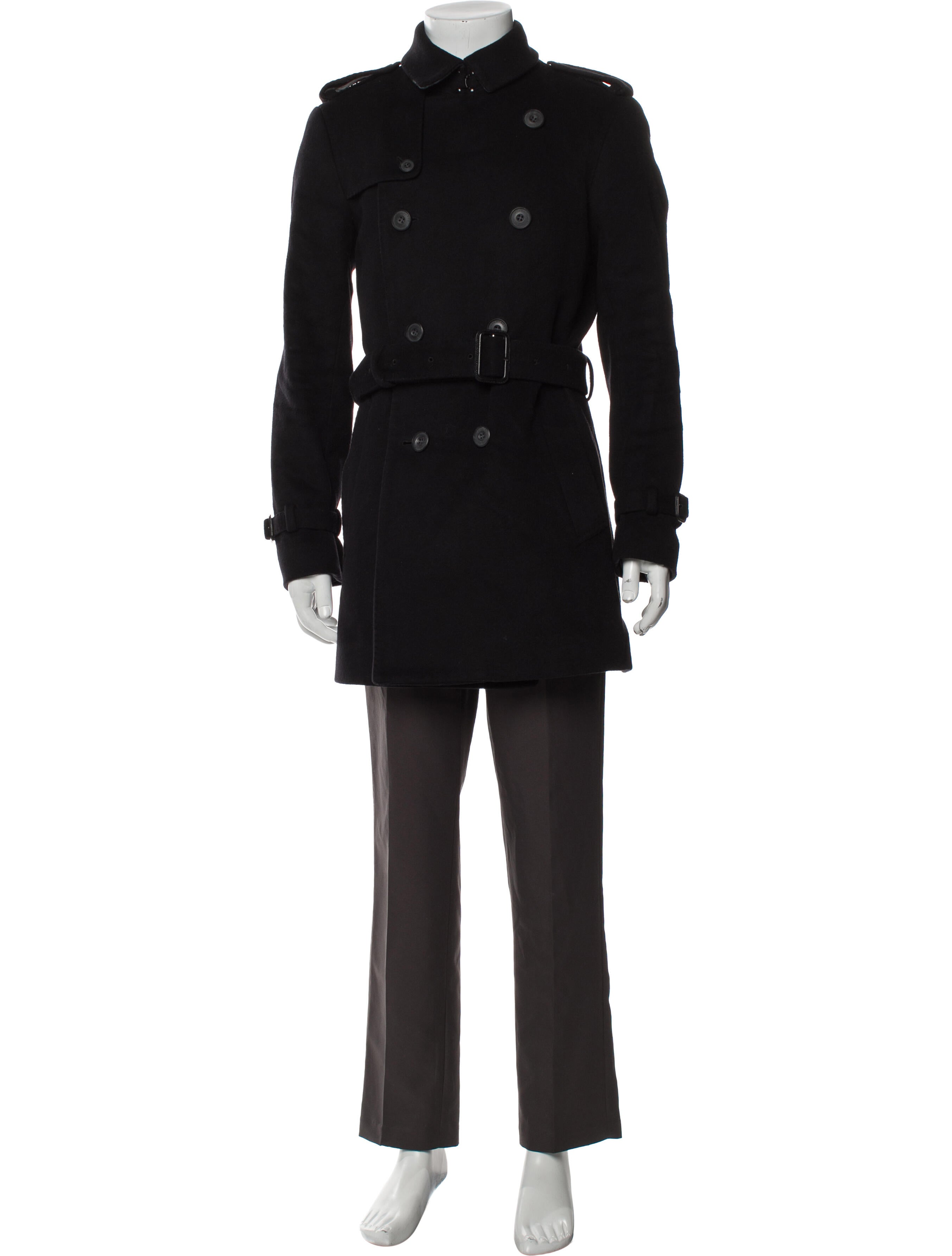 Burberry House Check Pattern Virgin Wool Trench Coat