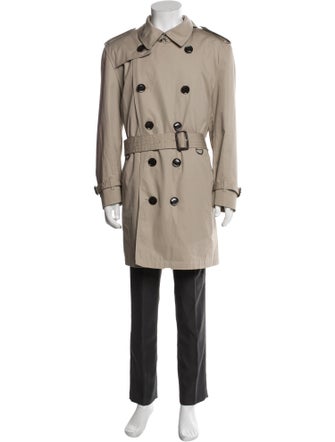 Burberry Nova Check Pattern Wool Trench Coat