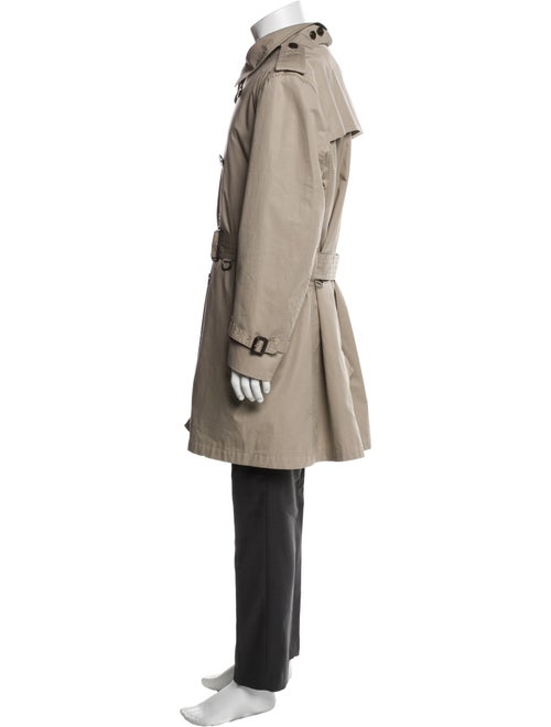 Burberry Nova Check Pattern Wool Trench Coat