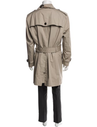 Burberry Nova Check Pattern Wool Trench Coat