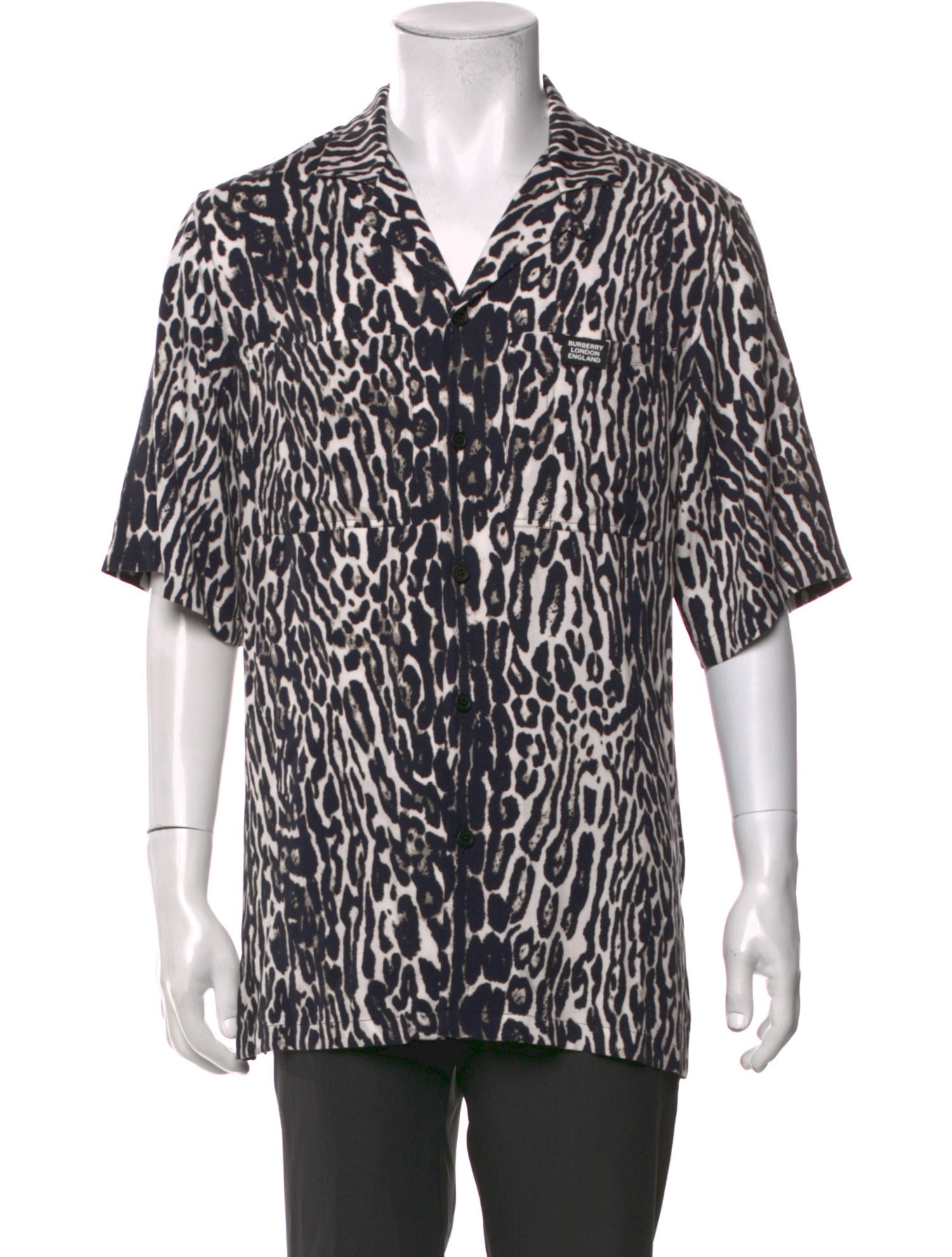 Burberry Animal Print Short Sleeve Shirt