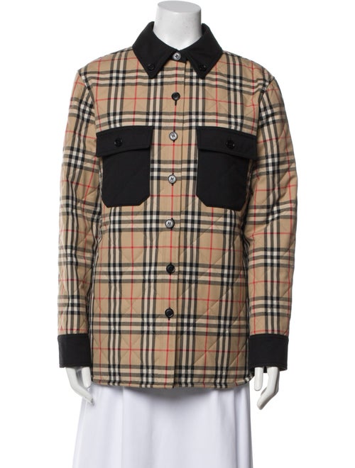 Burberry Wool Plaid Print Utility Jacket