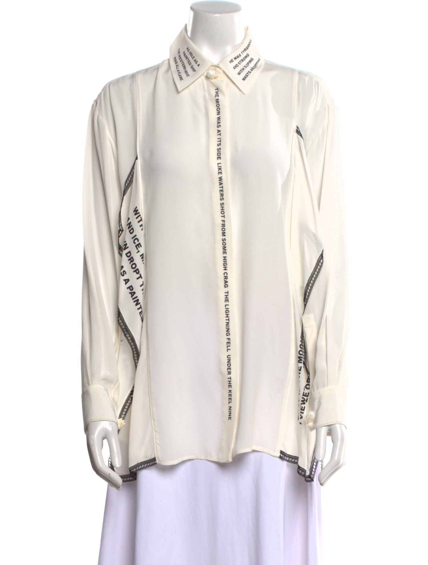 Burberry Silk Long Sleeve Button-Up Top