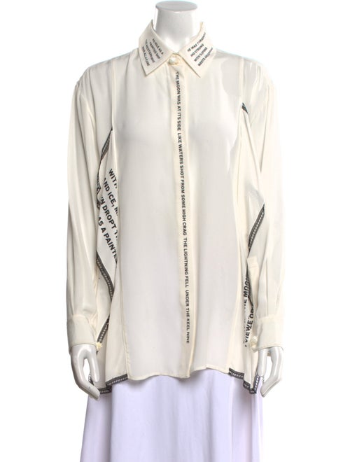Burberry Silk Long Sleeve Button-Up Top