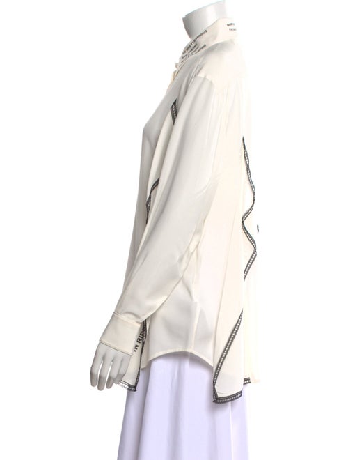 Burberry Silk Long Sleeve Button-Up Top