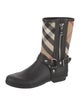 Burberry Nova Check Pattern Canvas Rain Boots
