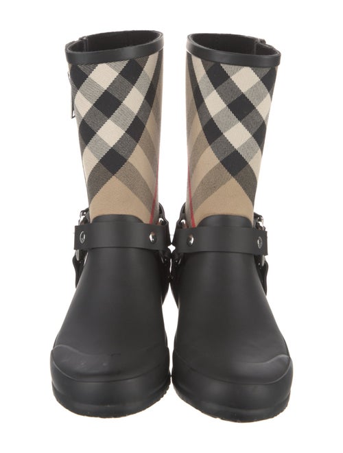 Burberry Nova Check Pattern Canvas Rain Boots
