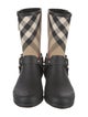 Burberry Nova Check Pattern Canvas Rain Boots