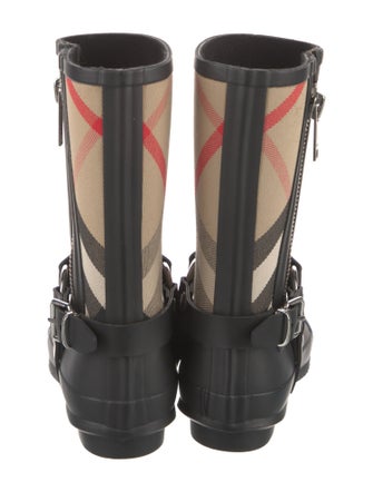 Burberry Nova Check Pattern Canvas Rain Boots