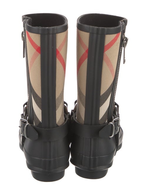 Burberry Nova Check Pattern Canvas Rain Boots