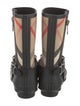 Burberry Nova Check Pattern Canvas Rain Boots