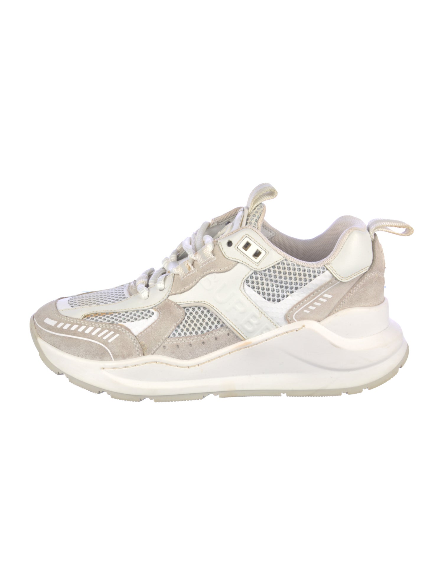 Burberry Suede Colorblock Pattern Chunky Sneakers