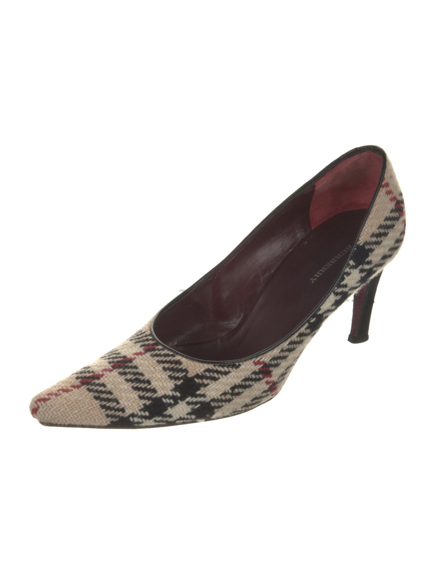 Burberry Nova Check Pattern Tweed Pumps