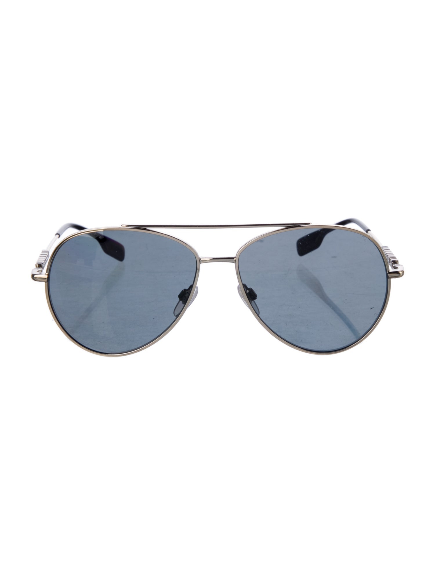 Burberry Nova Check Pattern Aviator Sunglasses