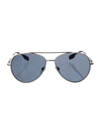 Burberry Nova Check Pattern Aviator Sunglasses