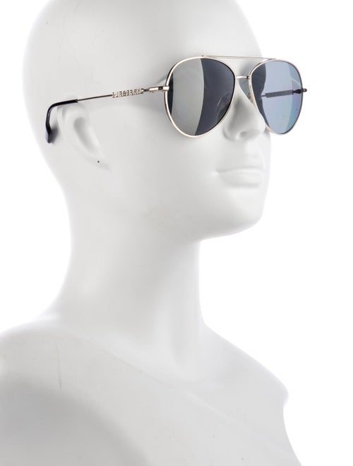 Burberry Nova Check Pattern Aviator Sunglasses