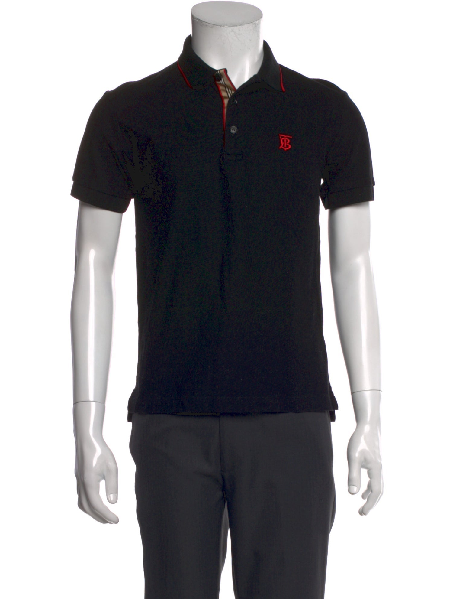 Burberry Nova Check Pattern Crew Neck Polo Shirt