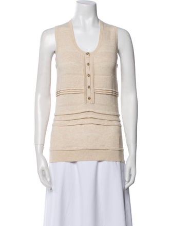 Burberry Scoop Neck Sleeveless Top