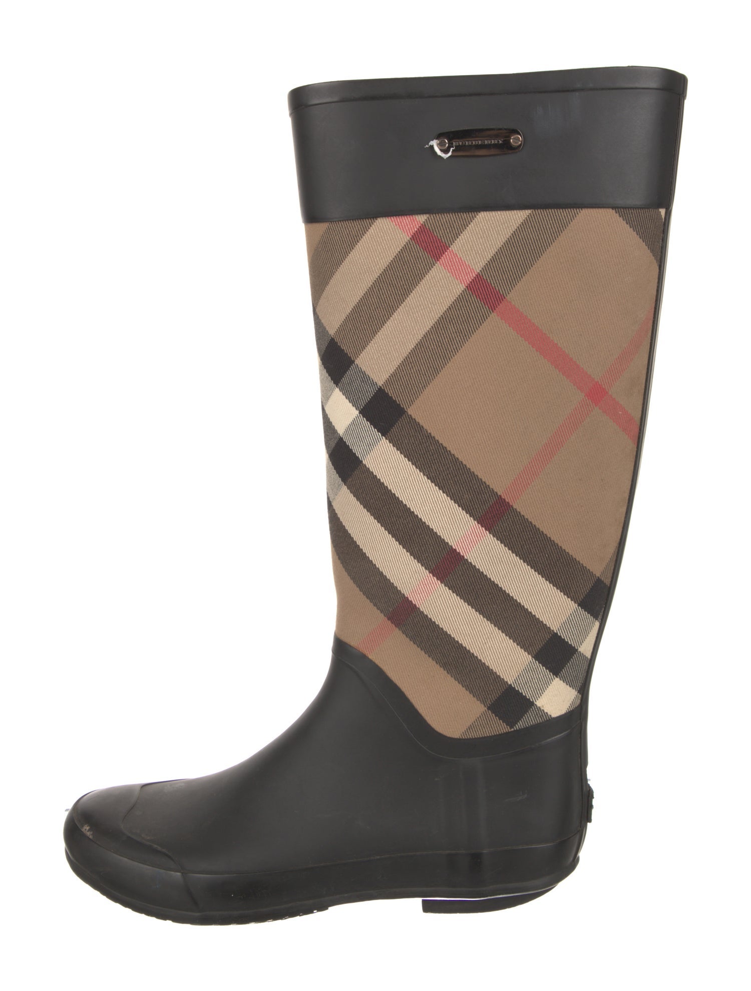Burberry Rubber Plaid Print Rain Boots