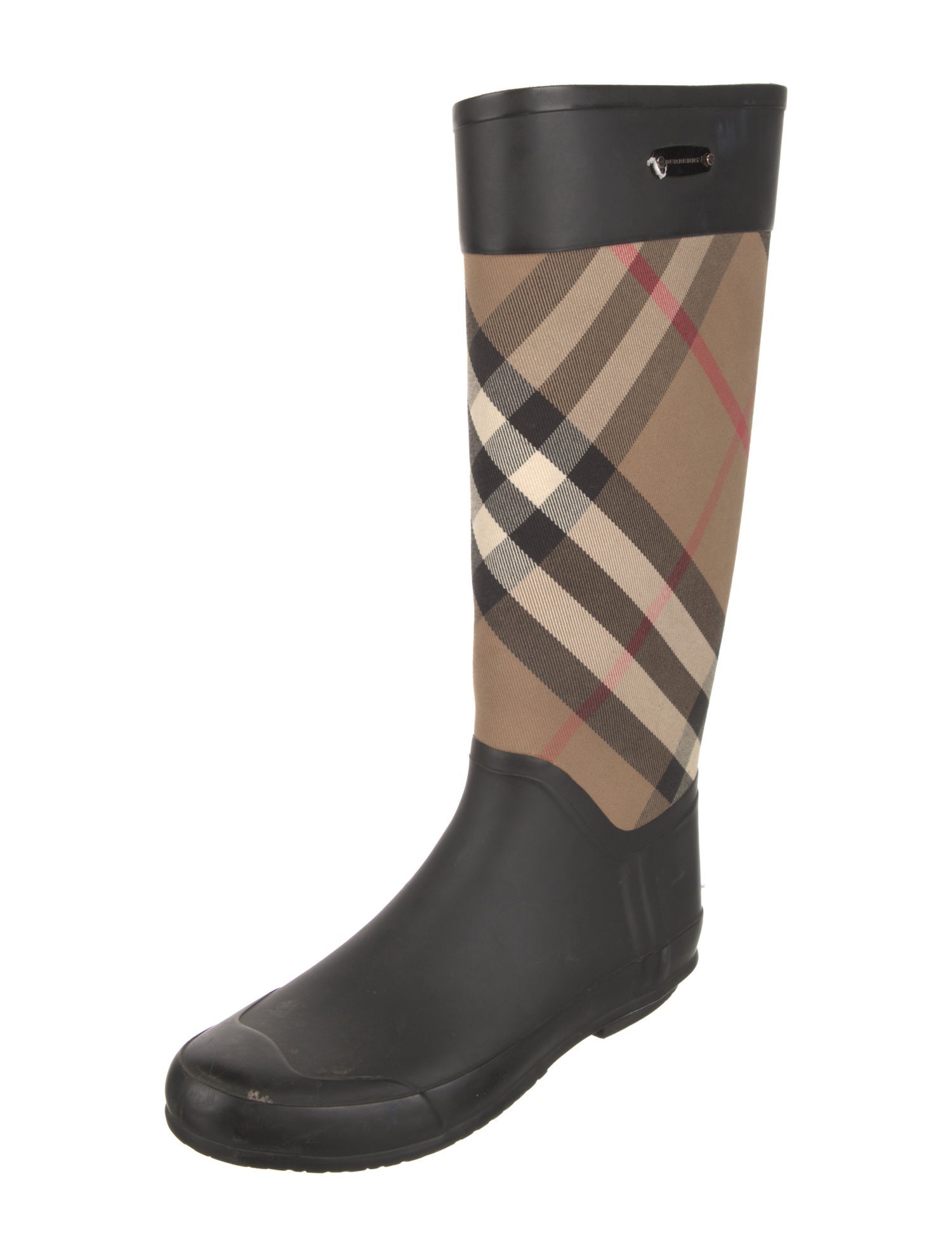 Burberry Rubber Plaid Print Rain Boots