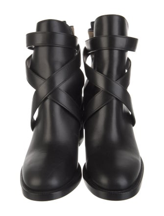 Burberry Leather Plaid Print Boots
