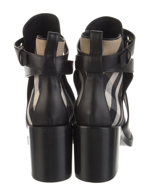 Burberry Leather Plaid Print Boots