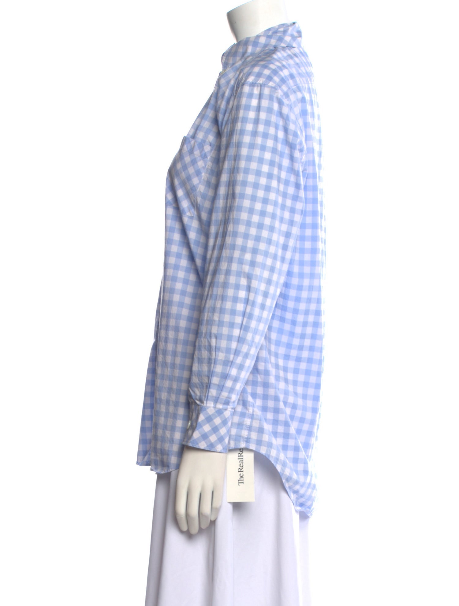 Burberry Plaid Print Long Sleeve Button-Up Top