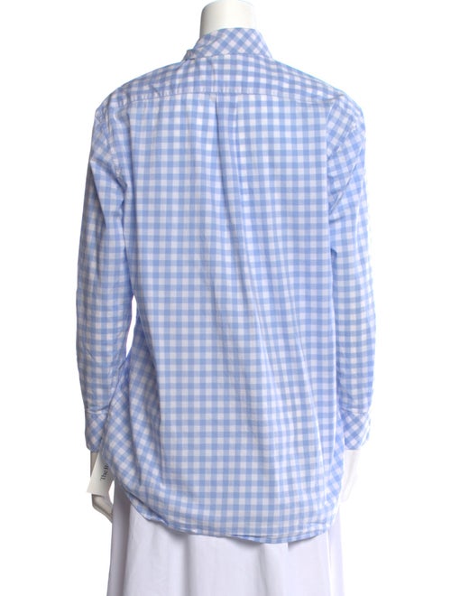 Burberry Plaid Print Long Sleeve Button-Up Top