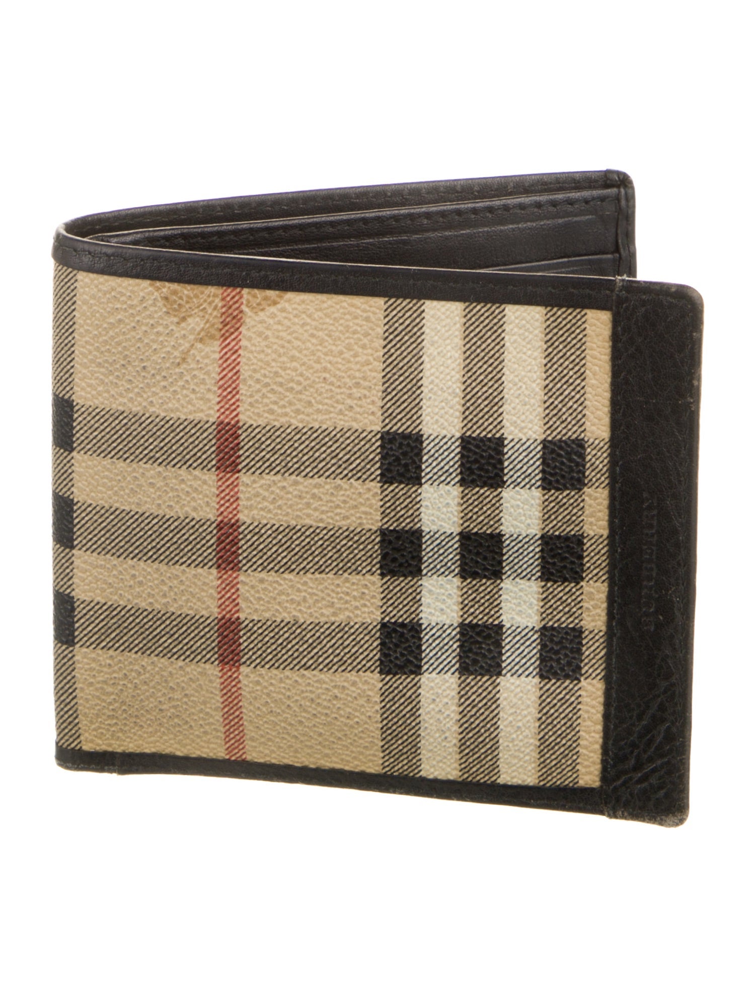 Burberry Haymarket Check Pattern Plaid Print Bifold Wallet